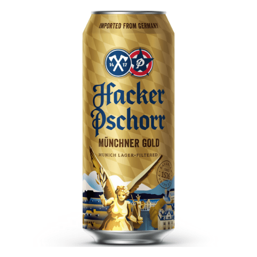 Hacker Pschorr Munchner Gold Cans 24x500ml The Beer Town Beer Shop Buy Beer Online